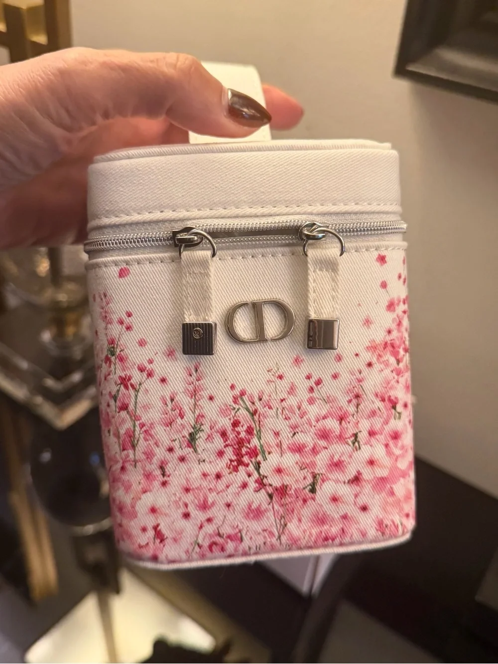 Made for Dior White Floral Pink Cosmetic Vanity Case NIB GWP